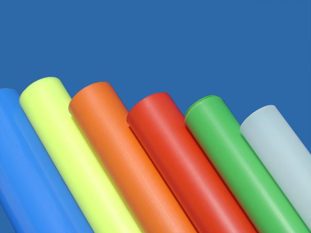 Plain, opaque, colour plastic tube