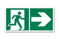 Towards right two-way door picto evacuation sign