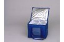 Flexible cooling container in blue nylon