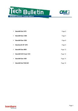 OMG Borchers - Technical Bulletins