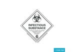 Label Class 6.2 (Infectious Substance) Hazard Labels (100mm x 100mm) - CODE 168