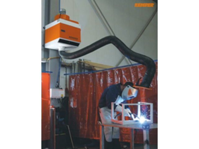 Electrostatic welding smoke filter with 1 flexible