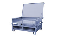 Metal wire mesh box with lid