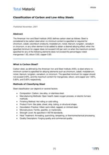 Classification of Carbon and Low-Alloy Steels