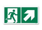 Right up-staircase photoluminescent picto evacuation sign