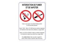 Panneau interdiction de fumer et vapoter - décret