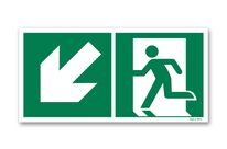 Left down-staircase photoluminescent picto evacuation sign