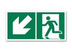 Left down-staircase photoluminescent picto evacuation sign