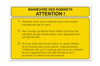 Gas safety instructions tap