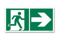 Towards right door picto evacuation sign