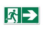 Towards right door picto evacuation sign