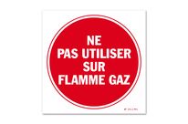 Do not use on a gas flame warning sign