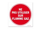Do not use on a gas flame warning sign