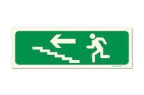 Left up-staircase photoluminescent picto evacuation sign