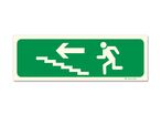 Left up-staircase photoluminescent picto evacuation sign