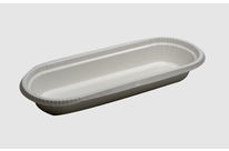 Oblong cardboard tray for deli, ready meal, pastry, gratin…