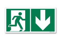 Right door descent photoluminescent picto evacuation sign