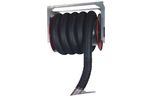 Motorized hose reels for the extraction of automobile exhaust gases