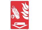 Wheeled fire extinguisher/arrow sign - flag