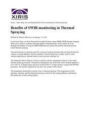 SWIR thermography camera for thermal spraying