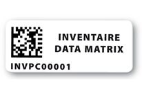 Reinforced Black Print Polyethylene Asset Label in roll