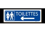 Picto "of toilets" + left arrow signpost
