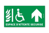 Secure waiting point on the top evacuation sign