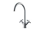 Twin Lever Kitchen Mixer Tap With Swivel Spout - Chrome