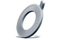 Washer with serration on both sides and lug