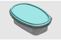 Oval injected plastic box with a tamper evident closure for fresh cheese, butter, sauce, soft margarine, meat, pate, deli… 