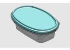 Oval injected plastic box with a tamper evident closure for fresh cheese, butter, sauce, soft margarine, meat, pate, deli… 