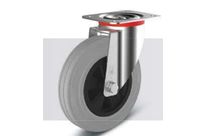 Wheels with Steel swivel forks with top plate Standard rubber grey : Série WK L/B 50 - 295 kg