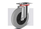 Wheels with Steel swivel forks with top plate Standard rubber grey : Série WK L/B 50 - 295 kg