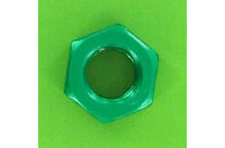 Nuts : Hex Nuts - Hex Nut, Hu, 0.8D - Hex Nut, Hu, Aluminium, DIN 934 - Blister pack of 5 Hex Nuts, P40 OA, Green