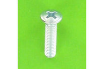 Metal Screws : Countersunk Head - Raised Countersunk Head, Philips/Pozidriv Recess, DIN 966 - White Zinc Steel