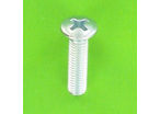 Metal Screws : Countersunk Head - Raised Countersunk Head, Philips/Pozidriv Recess, DIN 966 - White Zinc Steel