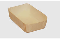 Rectangular thermo glued wooden tray for dessert, vegetable, cheese, meat, ready meal, seafood, gratin, pasta…