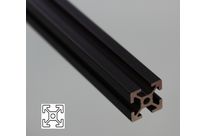 Aluminium profile 20x20 6mm slot black anodised