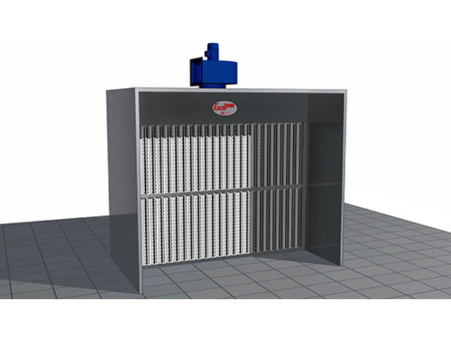 Painting booths with dry filtration