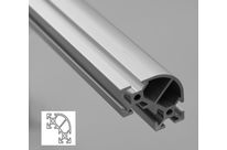 Rounded L-Shape Aluminium Profile 6mm Slot 40x40x20