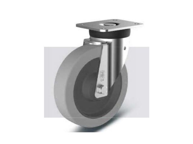 Wheels with steel swivel forks with top plate Wicke - ELASTIC® grey :  Serie WN LG / BG