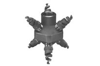 Tank washing spiral nozzle array LEM