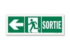 Exit + towards left door picto evacuation sign