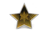 LED star-shaped infinity-effect mirror