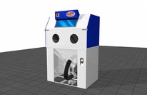 Compact suction sandblasters with rotary table