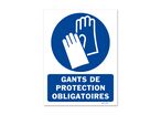 Panneau signalisation picto protection obligatoire des mains avec texte