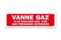 Gas valve - authorization warning sign