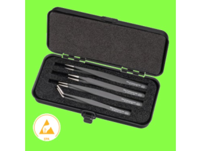 Wiha : WIHA- Pinces - Pinces Professional ESD Grande Précision - Jeu de Pincettes SMD Professional ESD, 4 pièces