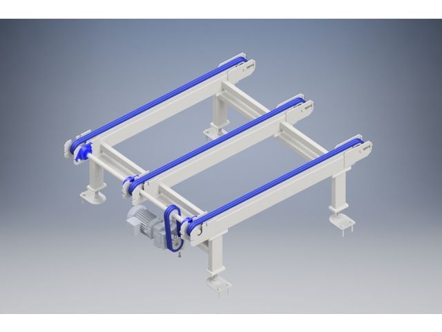 Chain conveyor for pallets