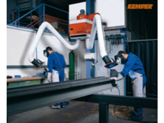 Electrostatic welding smoke filter with 2 flexible